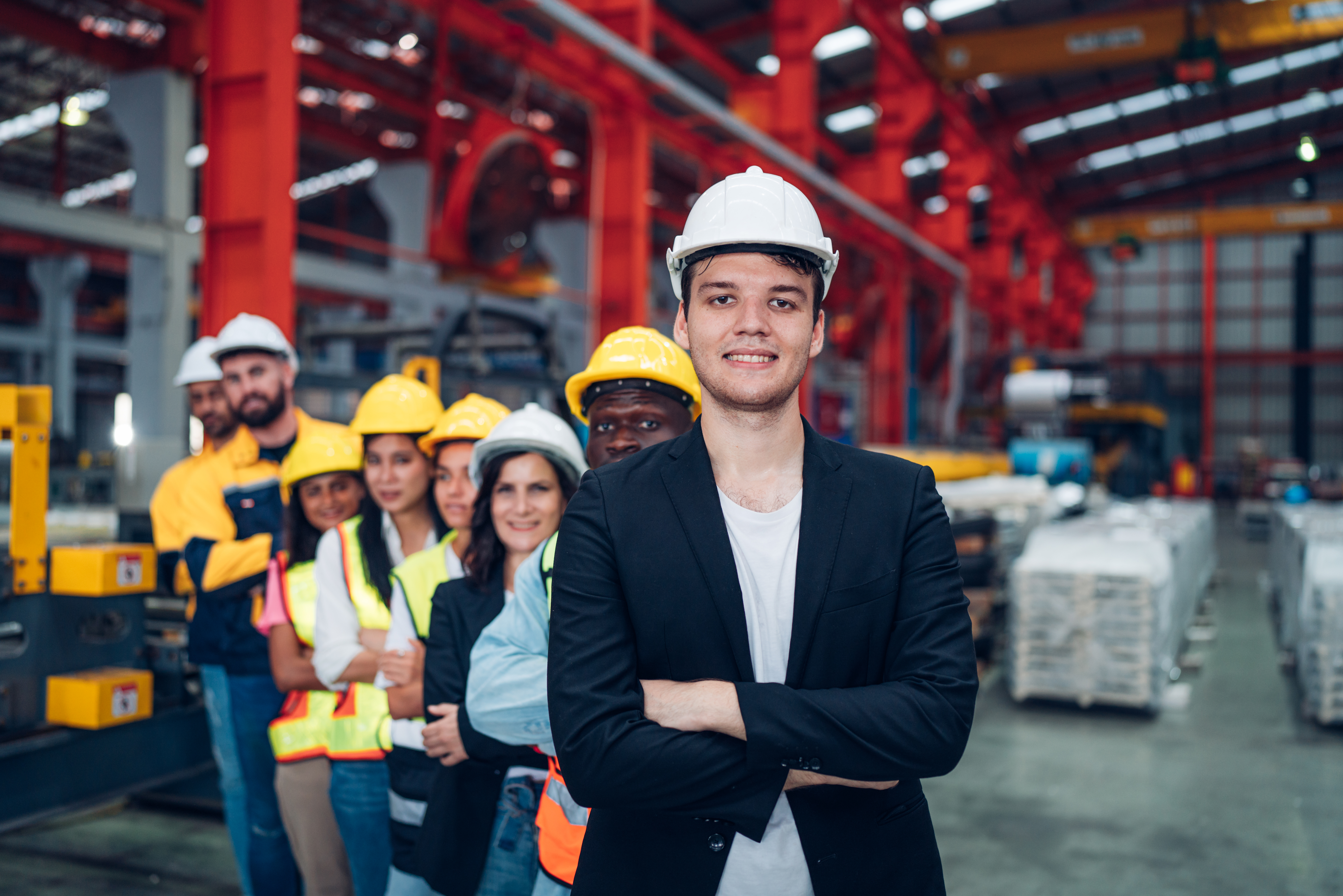 Professional engineering and surveying team portrait